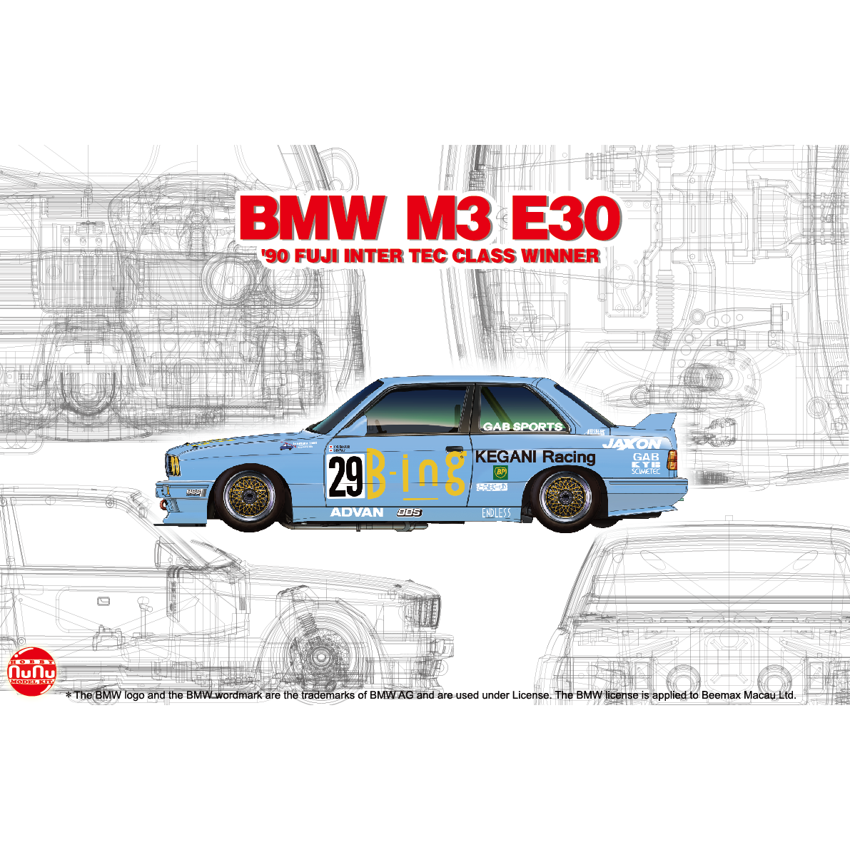 PN24019 NuNu 1/24 BMW M3 E30 Gr.A 1990 Inter TEC Class Winner