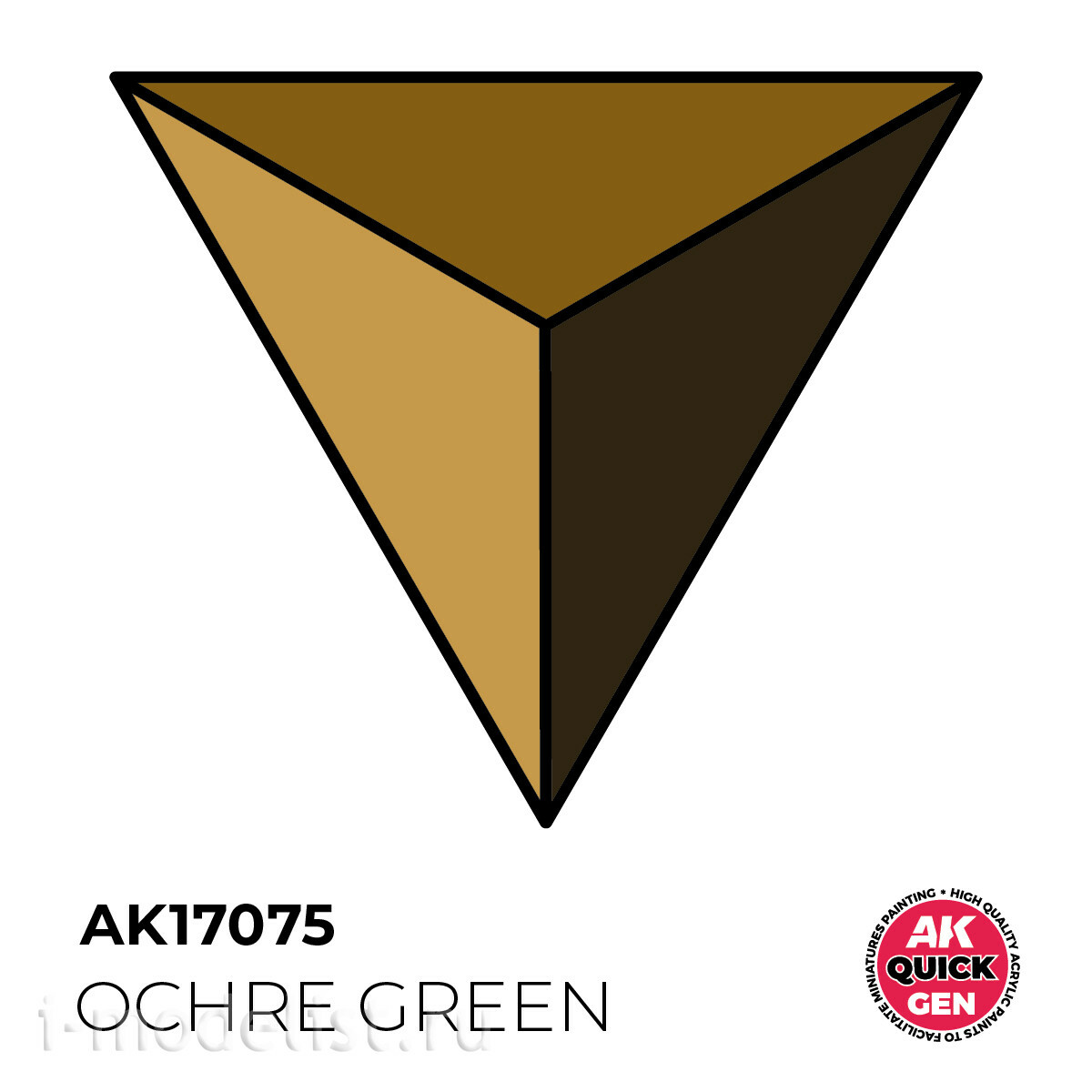 AK17075 AK Interactive Краска акриловая QUICK GEN - Охристо-зелёный / OCHRE GREEN