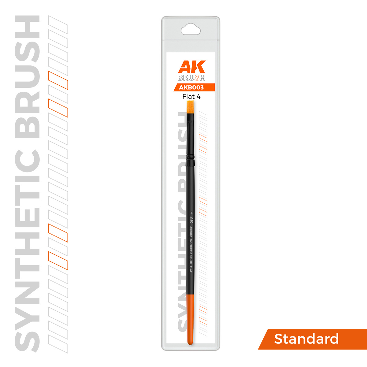 AKB003 AK Interactive Синтетическая кисть - Плоская 4 / AK SYNTHETIC BRUSH – FLAT 4