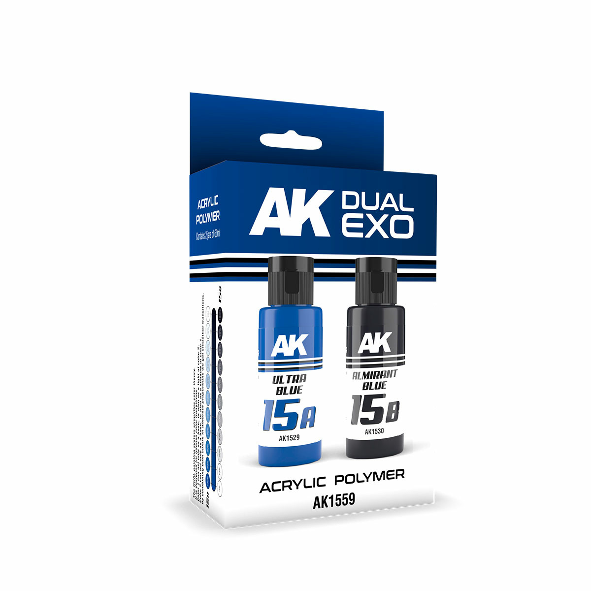 AK1559 AK Interactive Paint Set Dual Exo - 15A Uranium Blue & 15B Cobalt Blue