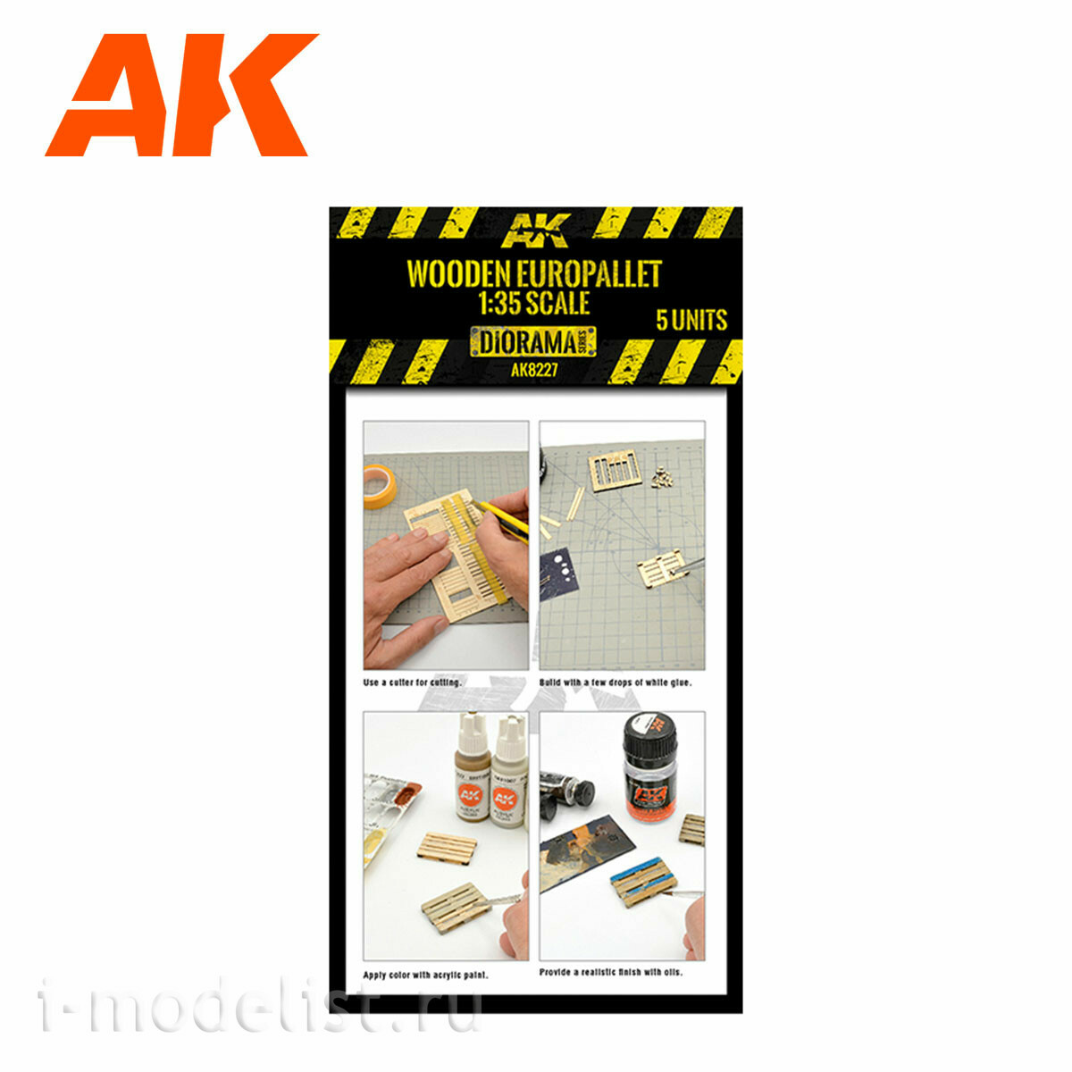 AK8227 AK Interactive 1/35 Wooden Euro Pallets laser cutting, 5 pcs.