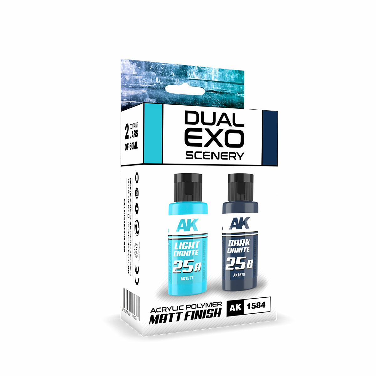 AK1584 AK Interactive Paint Set Dual Exo - 25A Light Cyanide & 25B Dark Cyanide 