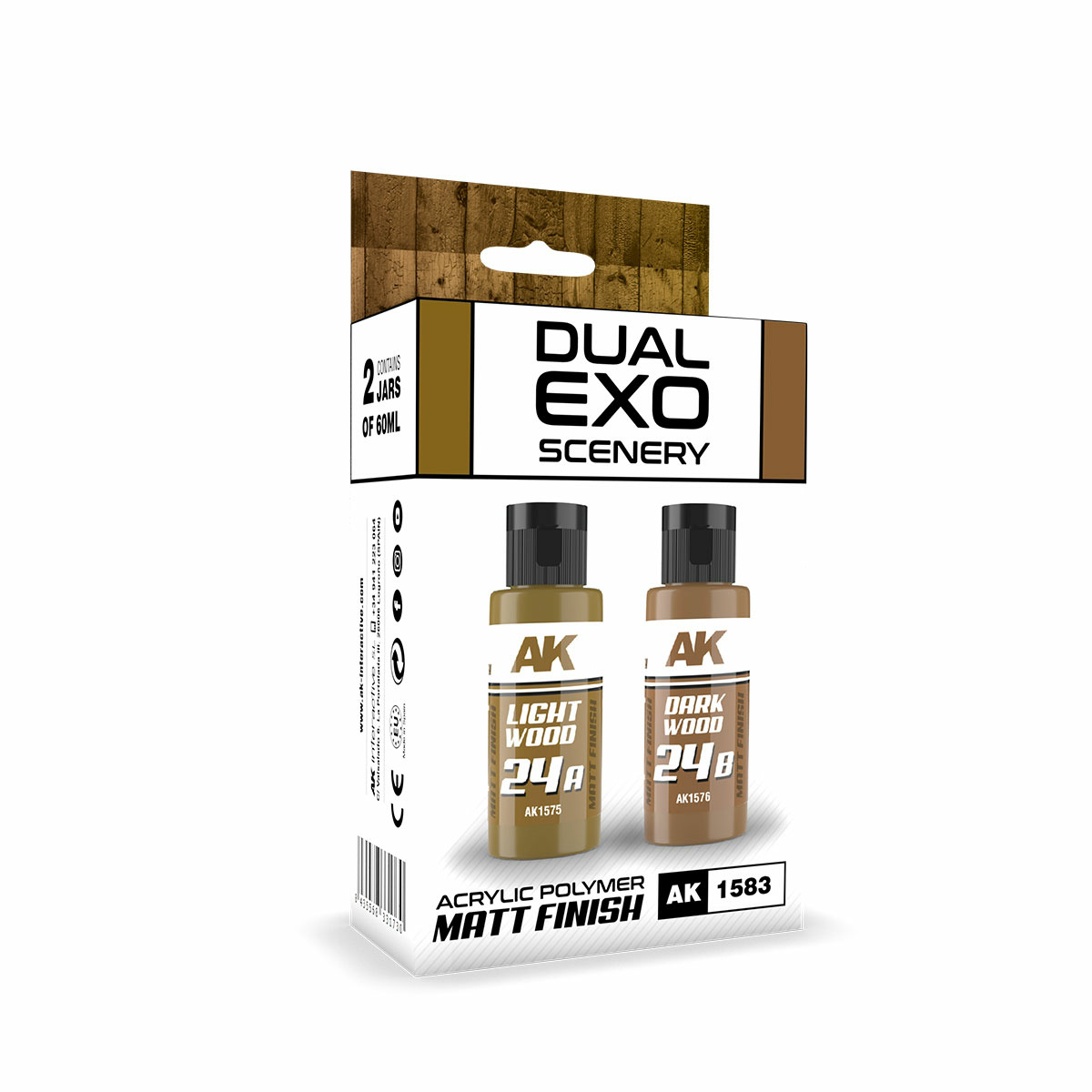 AK1583 AK Interactive Paint Set Dual Exo - 24A Light Wood & 24B Dark Wood
