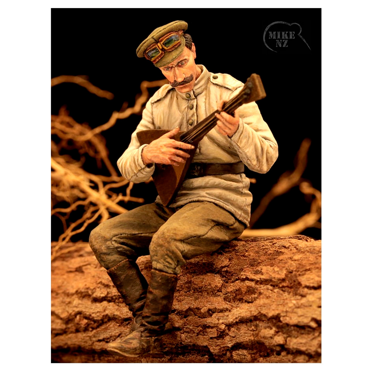 F35-012 Copper State Models 1/35 Figures Imperial Russian Automobile Machine Gun Platoon Crewman playing balalaika