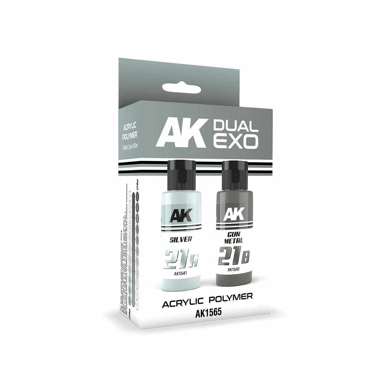 AK1565 AK Interactive Paint Set Dual Exo - 21A Silver & 21B Gun Metal