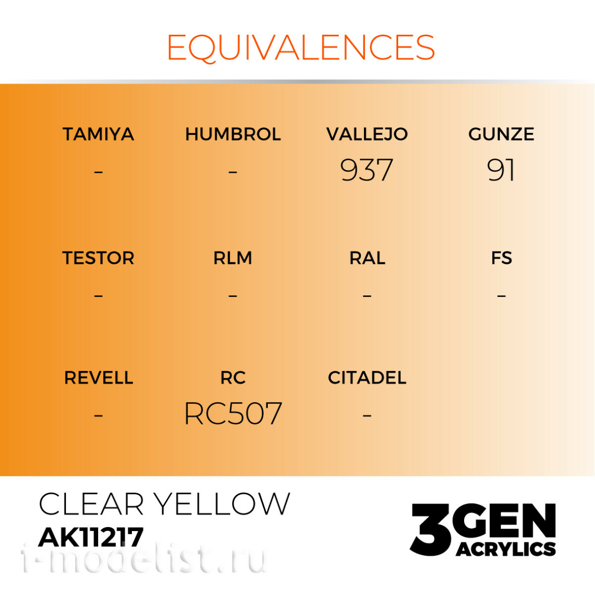 AK11217 AK Interactive CLEAR YELLOW – STANDARD
