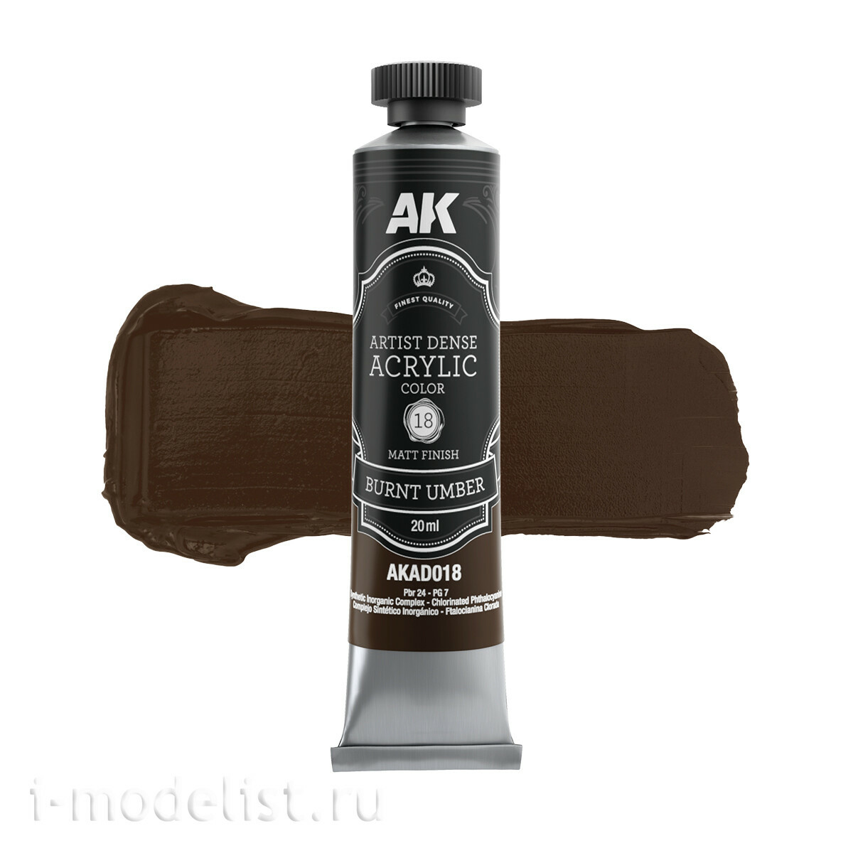 AKAD104 AK Interactive Набор чёрных и белых красок – хуtoжественный плfromный акрил / Black & White Color Set – Artistic Dense Acrylic Color
