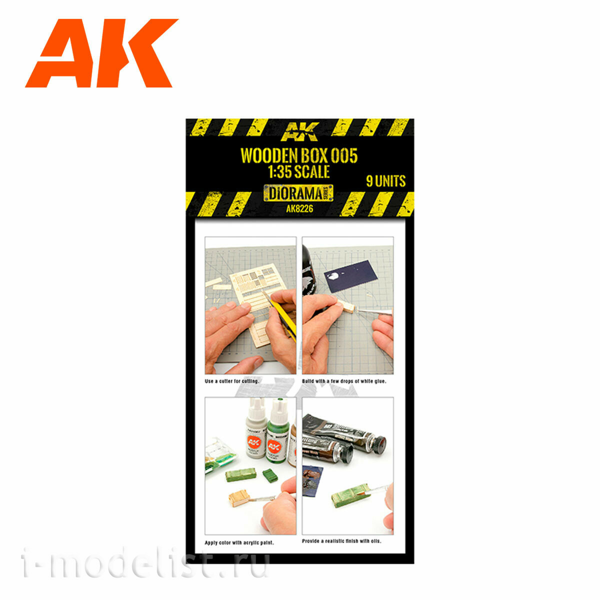 AK8226 AK Interactive 1/35 Wooden boxes No.005 laser cutting, 9 pcs.
