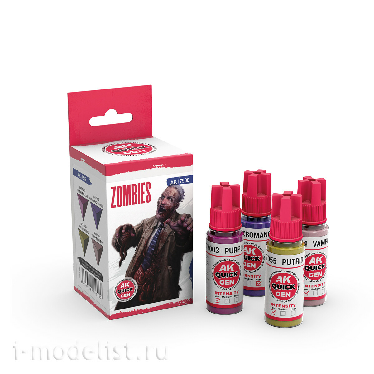 AK17508 AK Interactive Набор красок QUICK GEN - Зомби / ZOMBIES