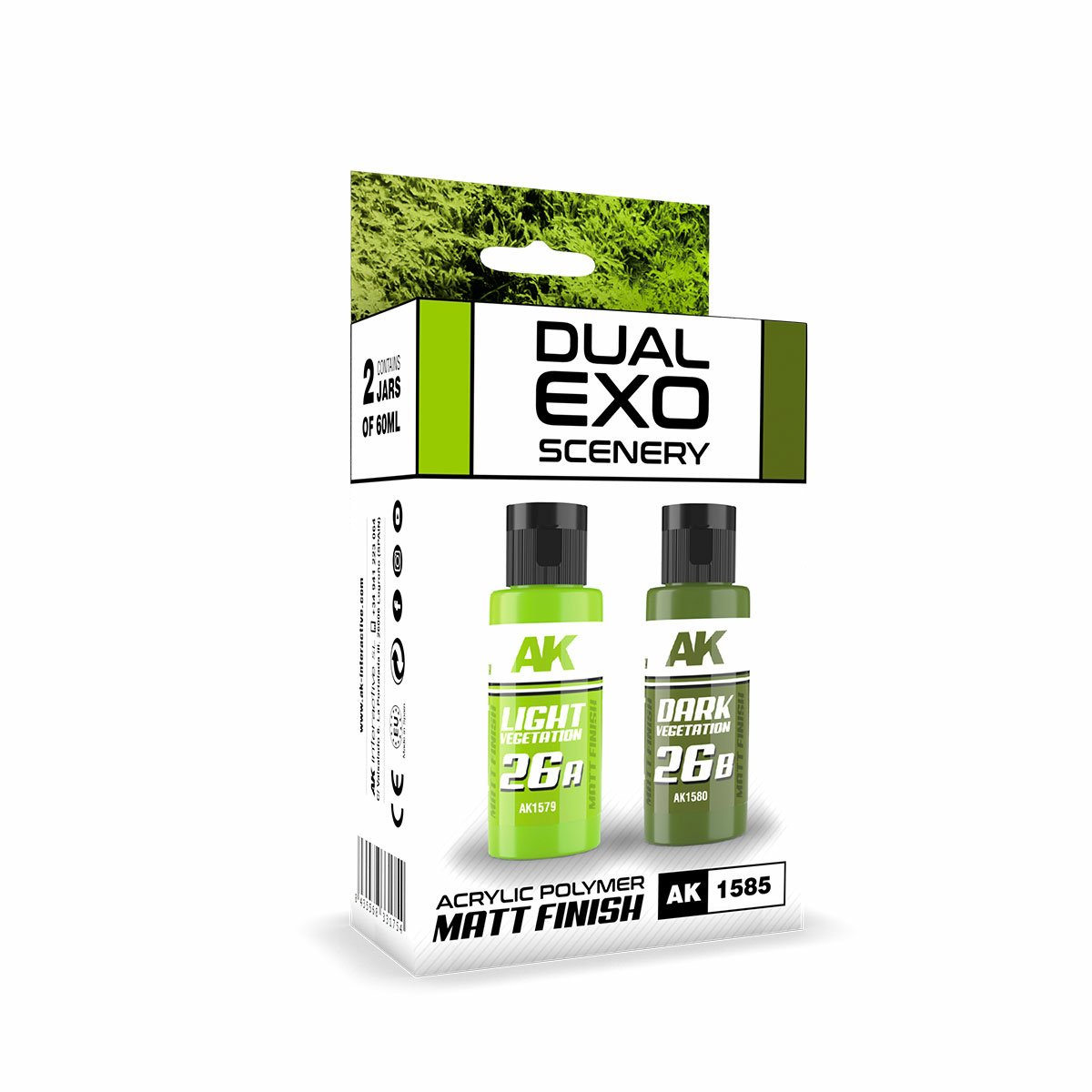 AK1585 AK Interactive Paint Set Dual Exo - 26A Light Vegetation & 26B Dark Vegetation 