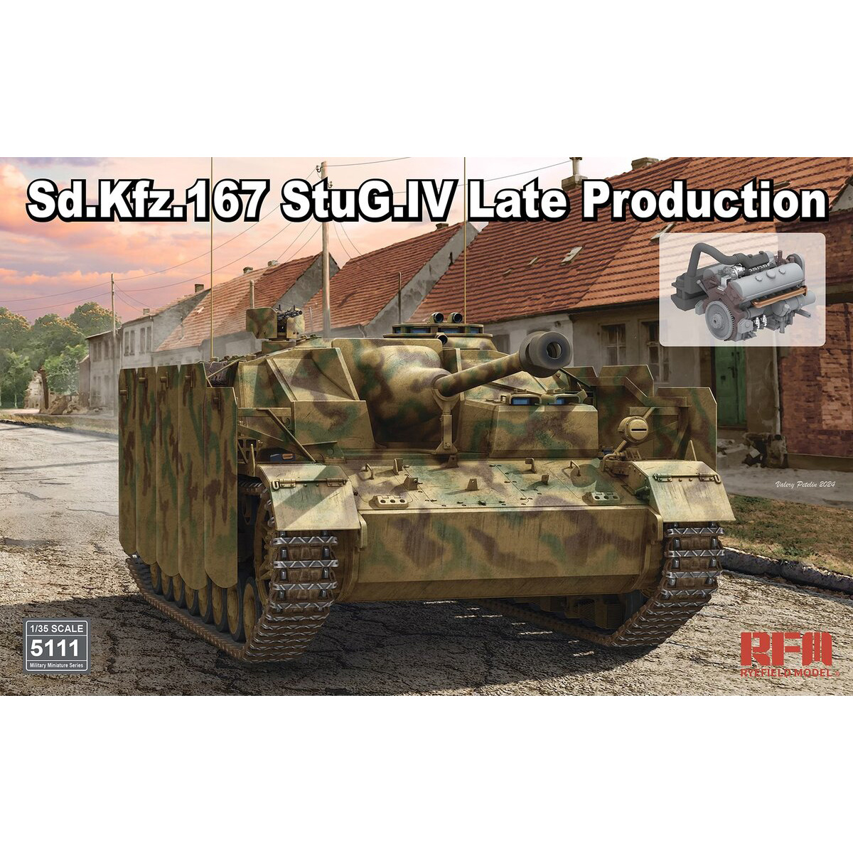 RM-5111 Rye Field Model 1/35 Notмецкая САУ Sd.Kfz.167 StuG.IV Late Production с двигателем и рабочими траками