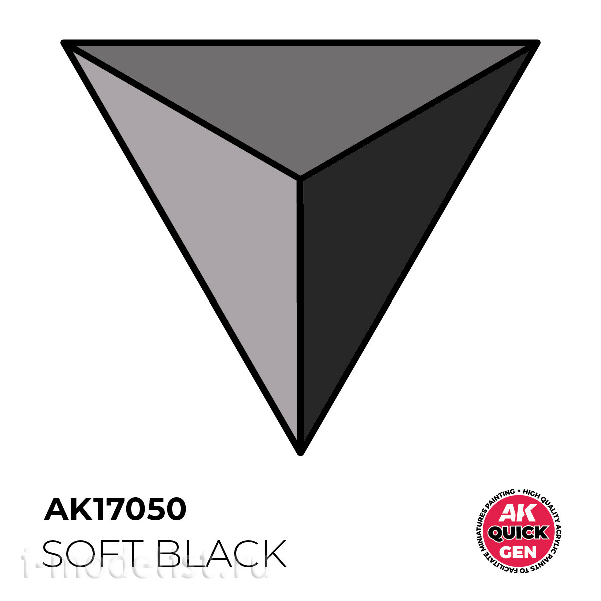 AK17050 AK Interactive Краска акриловая QUICK GEN - Мягкий чёрный / SOFT BLACK