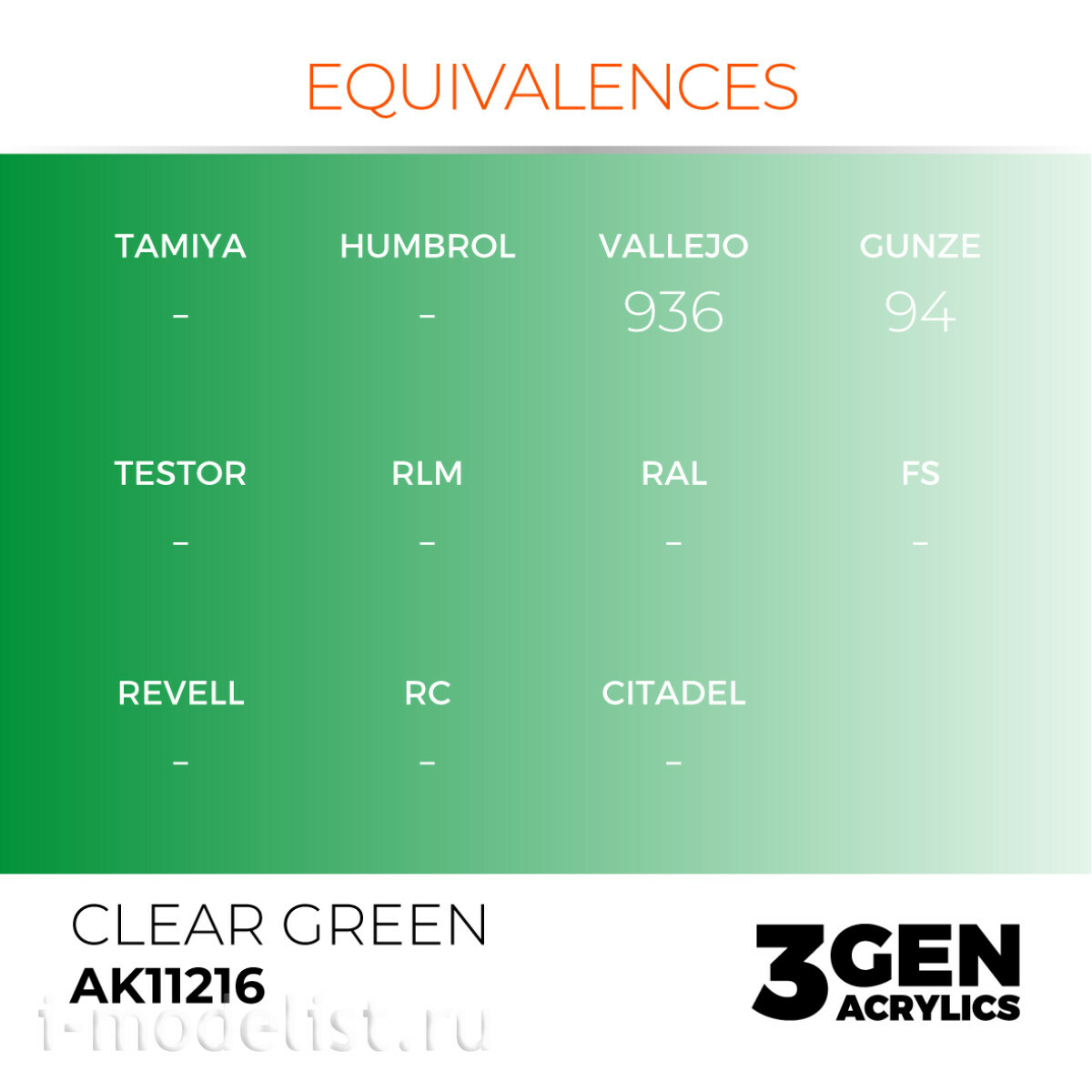 AK11216 AK Interactive CLEAR GREEN – STANDARD
