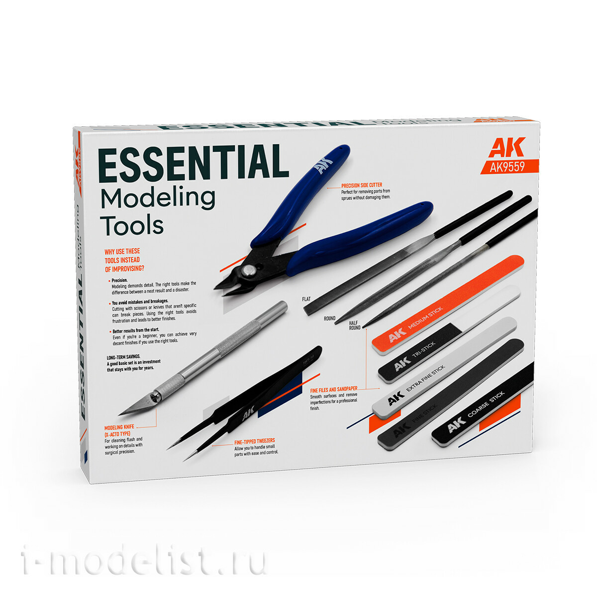 AK9559 AK Interactive Основные инструменты для моделизма / ESSENTIAL MODELING TOOLS