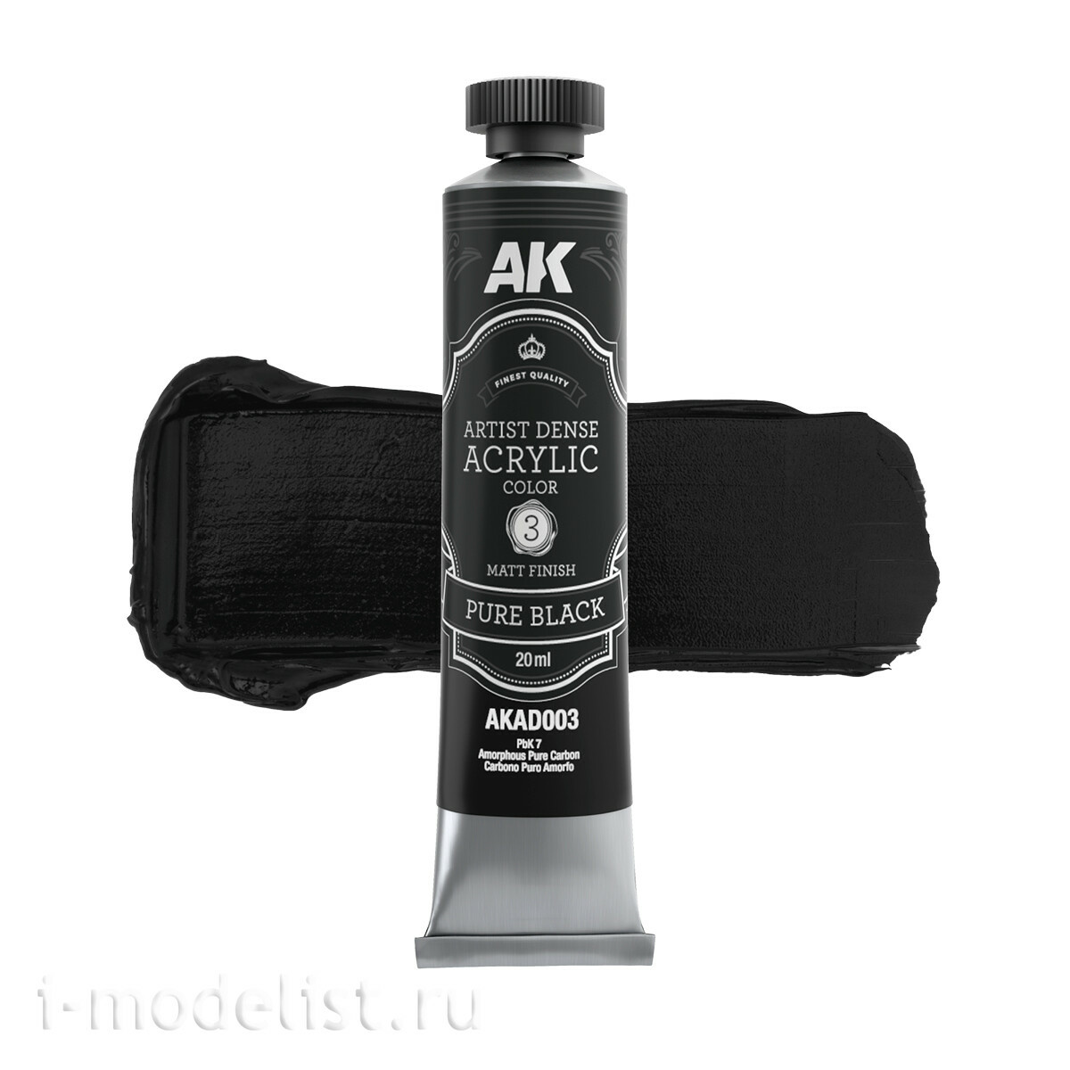 AKAD104 AK Interactive Набор чёрных и белых красок – хуtoжественный плfromный акрил / Black & White Color Set – Artistic Dense Acrylic Color