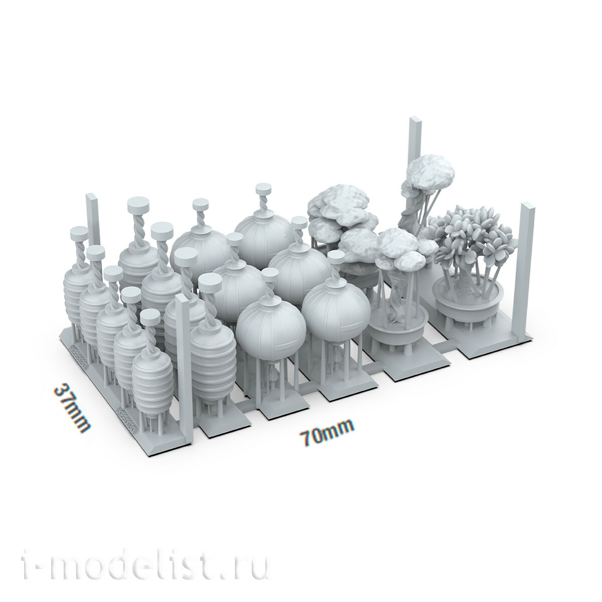 AKBIT0030 AK Interactive 3D-печать BASING Японские лампы и бонсай / Japanese Lamps & Bonsai