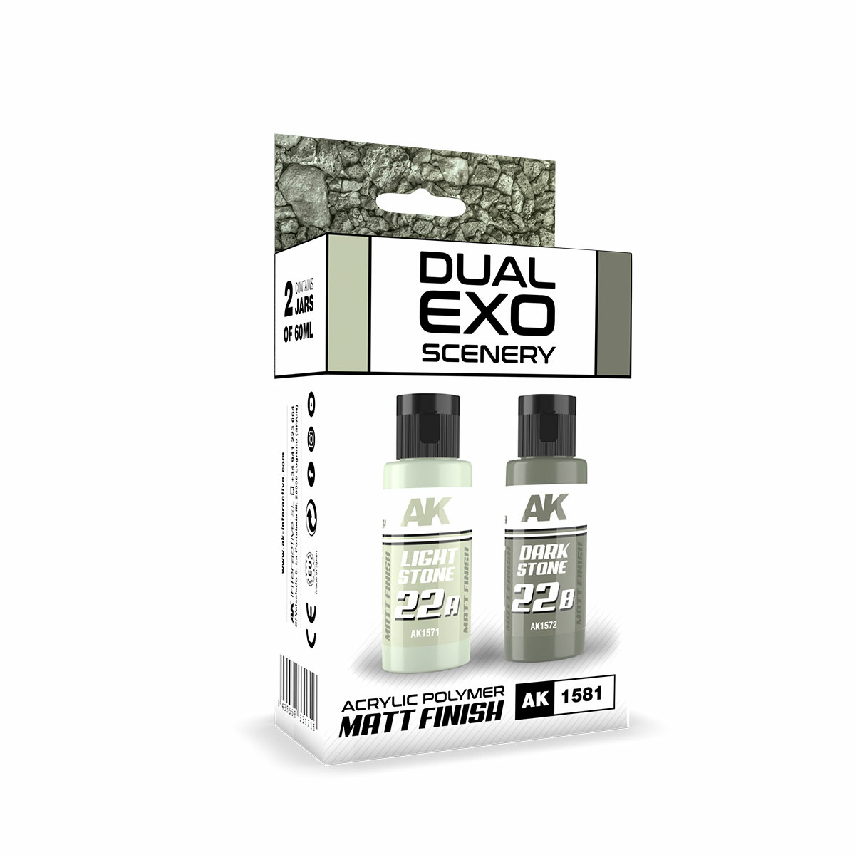AK1581 AK Interactive Paint Set Dual Exo - 22A Light Stone & 22B Dark Stone