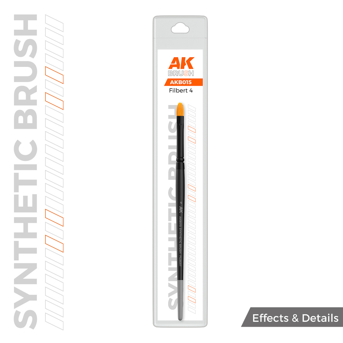 AKB015 AK Interactive Синтетическая кисть - Фундук 4 / AK SYNTHETIC BRUSH – FILBERT 4