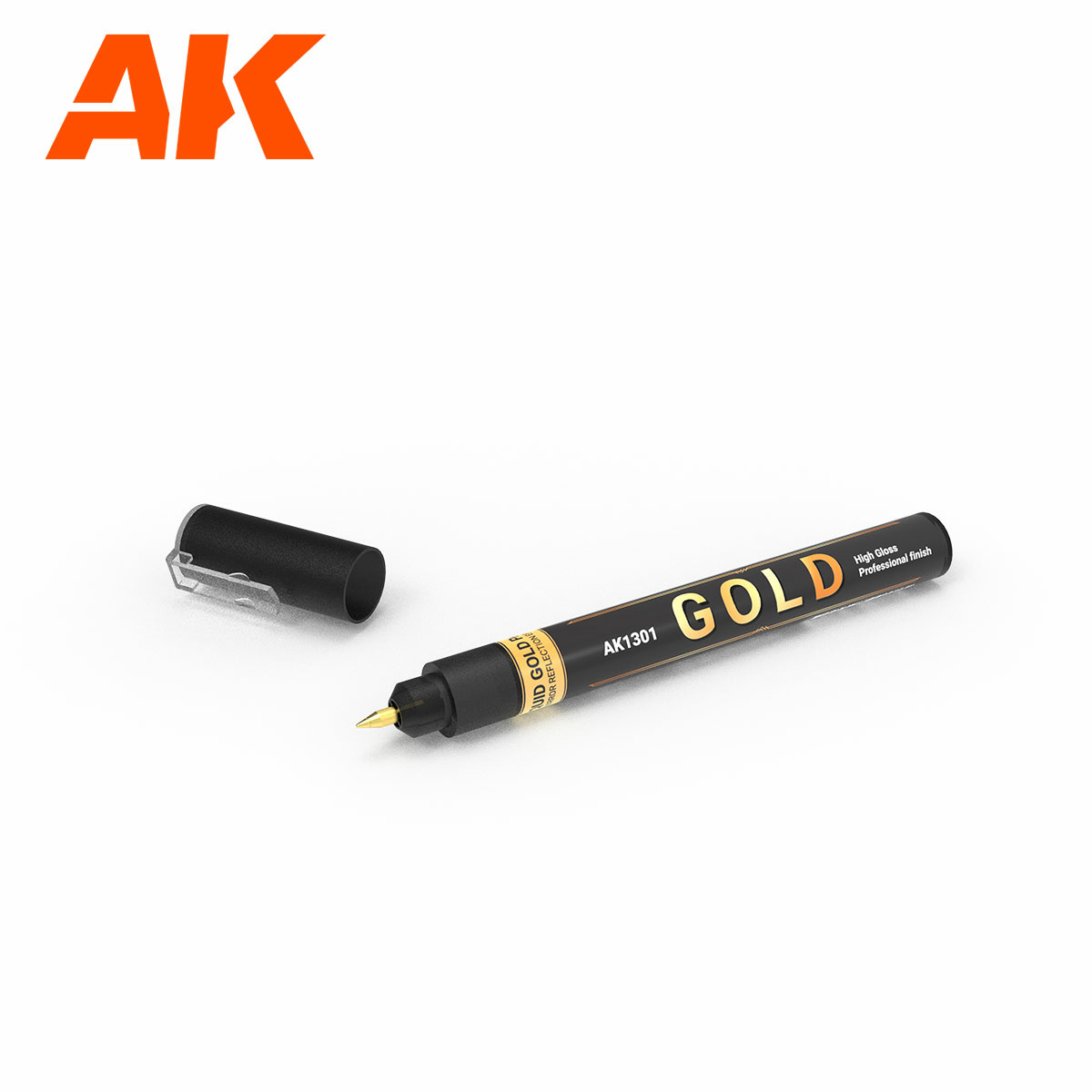 AK1301 AK Interactive Жидкий маркер металлик - Золfromой / Metallic Liquid Marker - Gold
