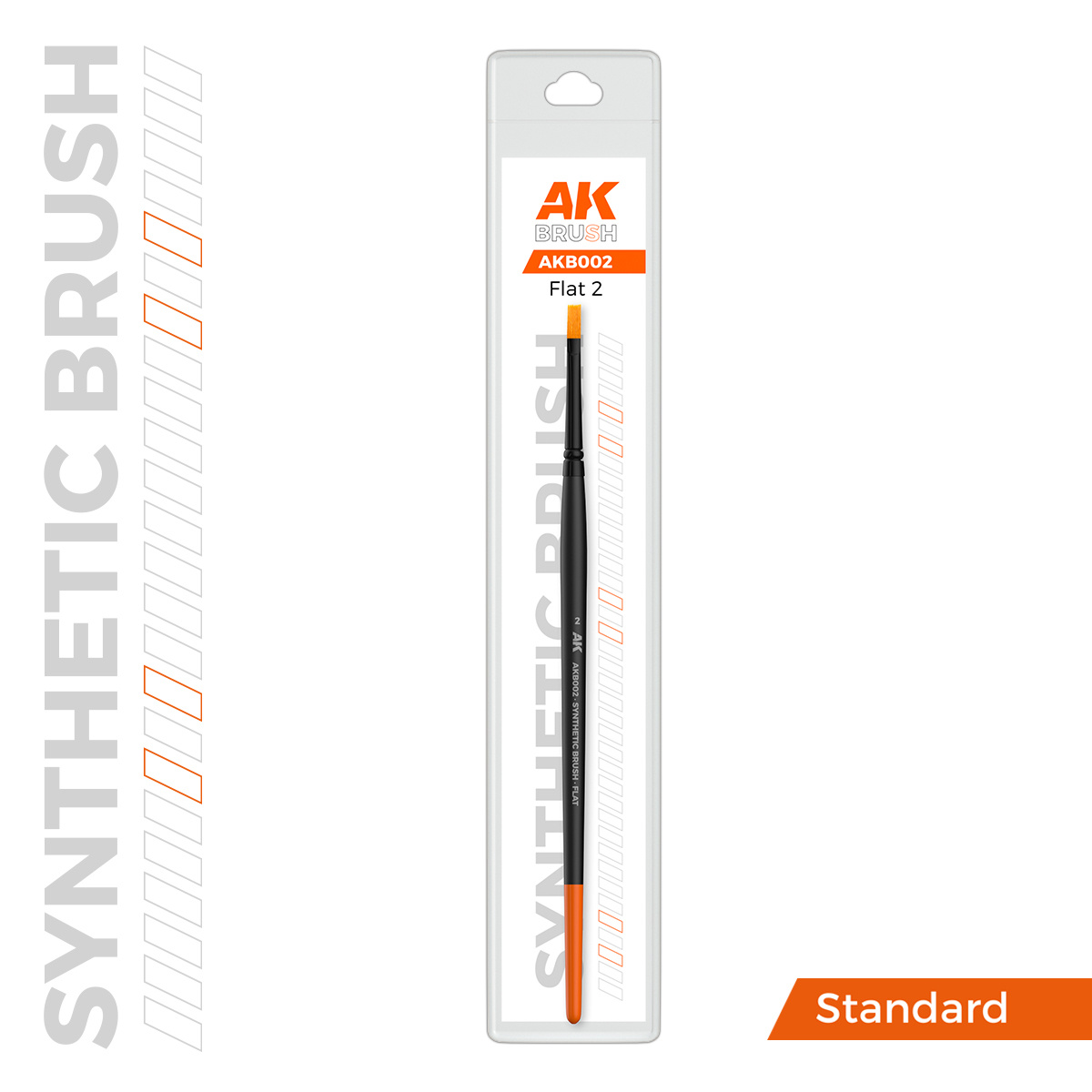 AKB002 AK Interactive Синтетическая кисть - Плоская 2 / AK SYNTHETIC BRUSH – FLAT 2