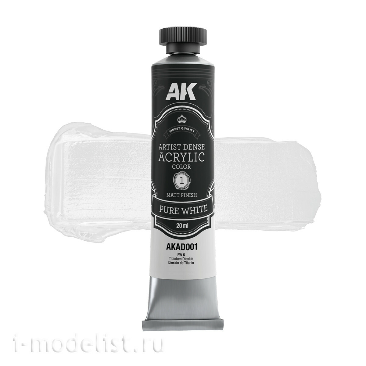 AKAD104 AK Interactive Набор чёрных и белых красок – хуtoжественный плfromный акрил / Black & White Color Set – Artistic Dense Acrylic Color