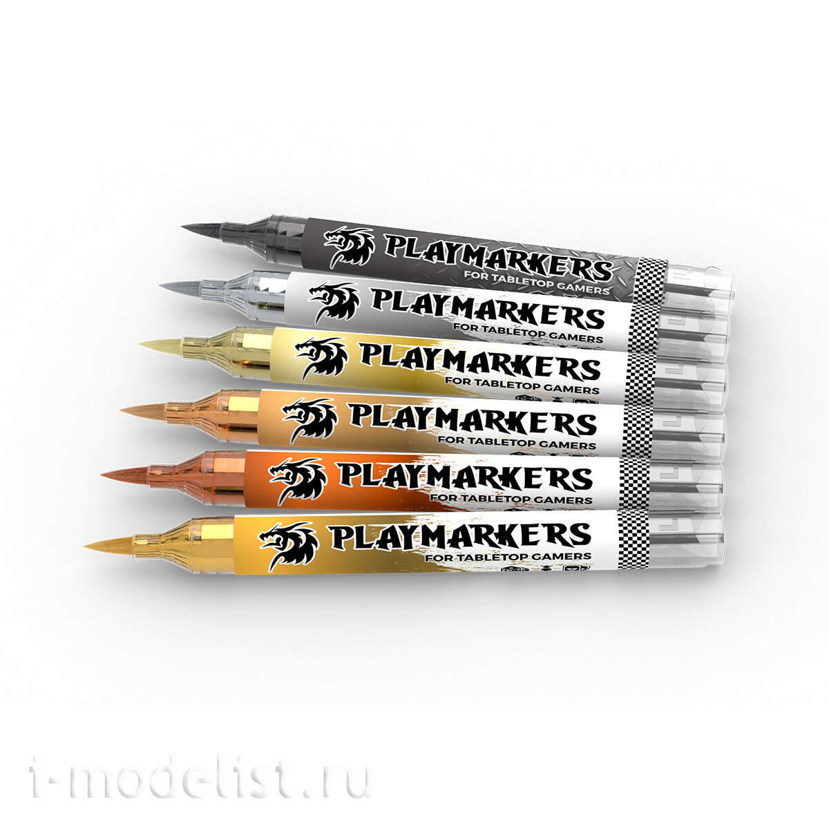 AKM105 AK Interactive Набор акриловых маркеров PLAYMARKER - Металл / FULL METAL – PLAYMARKER SET