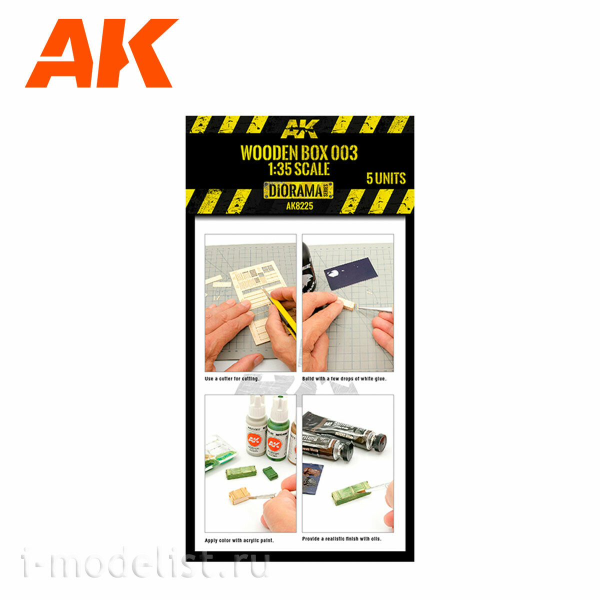 AK8225 AK Interactive 1/35 Wooden boxes No.003 laser cutting, 5 pcs.