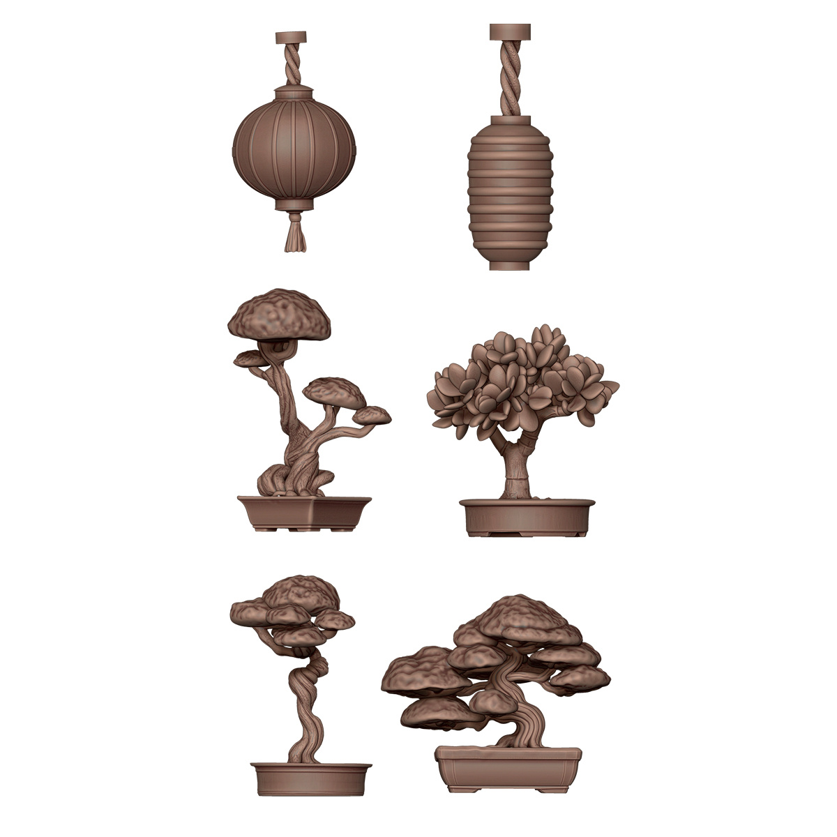 AKBIT0030 AK Interactive 3D-печать BASING Японские лампы и бонсай / Japanese Lamps & Bonsai