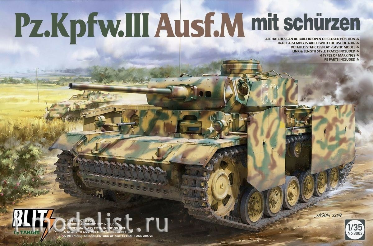 8002 Takom 1/35 Pz.Kpfw.III Ausf.M mit Schürzen
