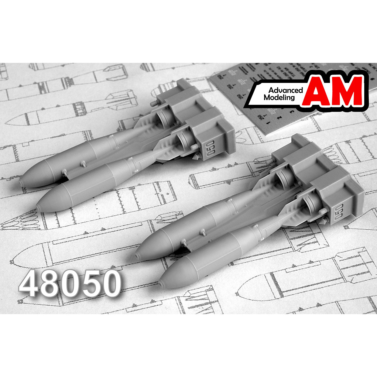 AMC48050 Advanced Modeling 1/48 ofab-250T, high-explosive air bomb caliber 250 kg (four bombs included).
