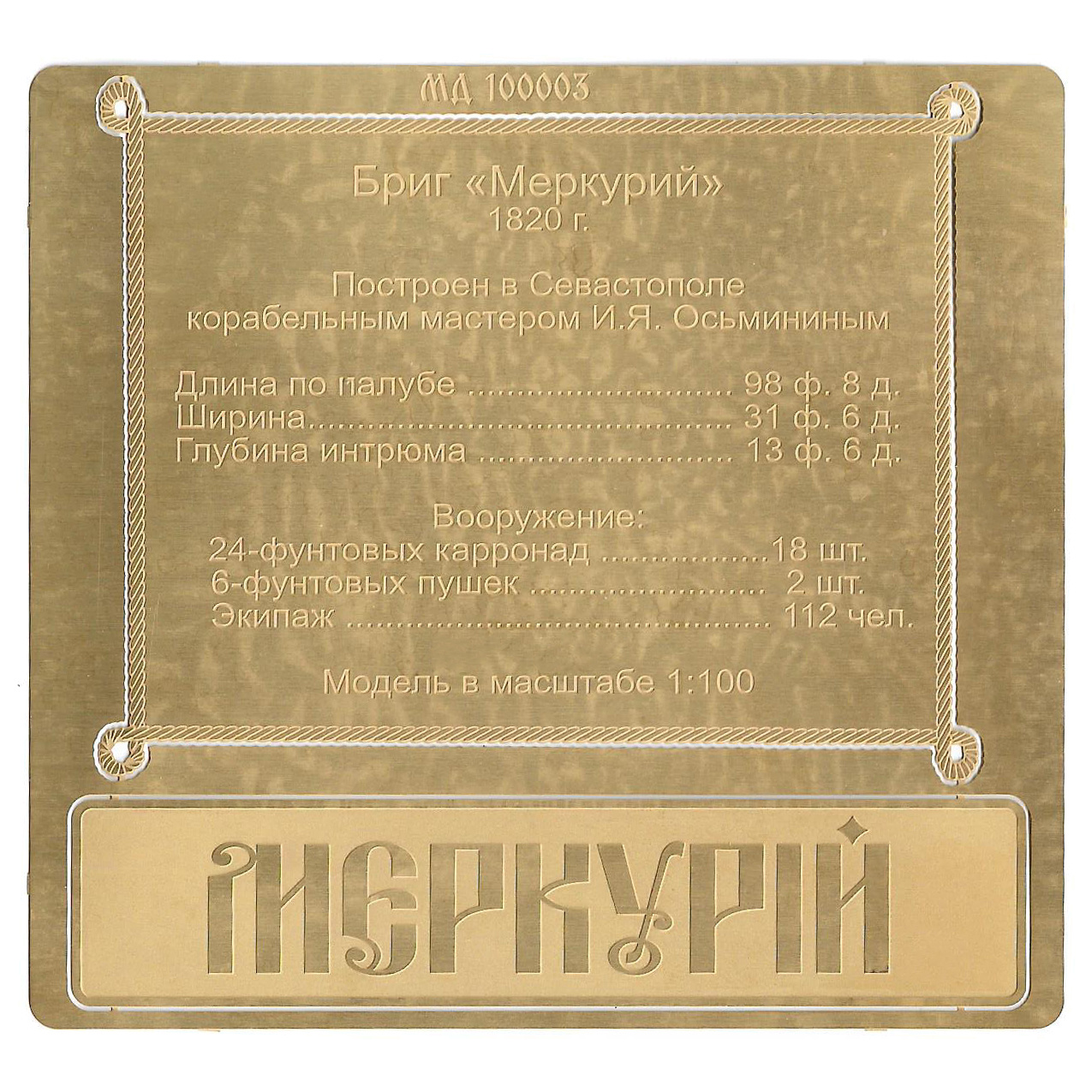 100003 Микродизайн 1/100 Набор фfromfromравления табличек для брига 