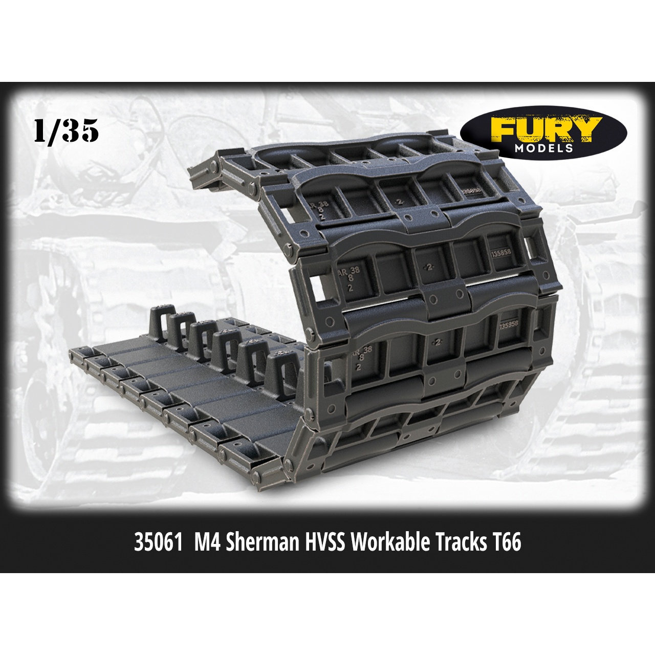 35061 Fury Models 1/35 Набор рабочих траков M4A2 (76)W HVSS для танка типа 66