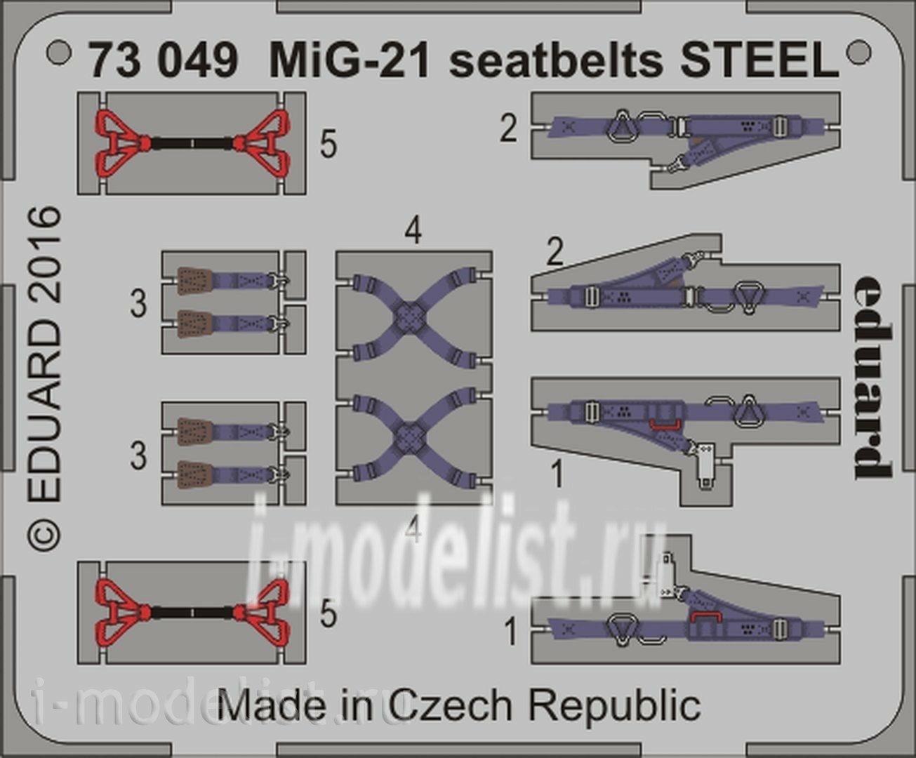 73049 Eduard 1/72 photo etched parts for the MiG-21 straps STEEL
