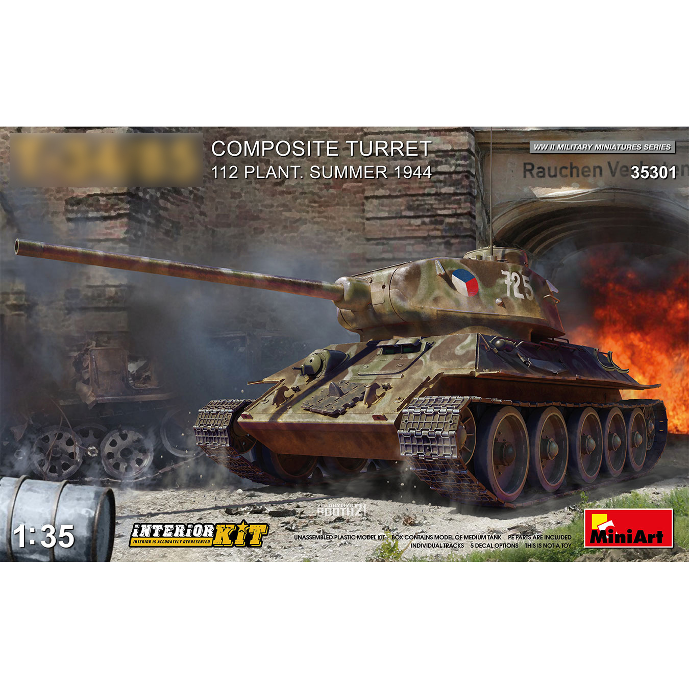 35301 MiniArt 1/35 Soviet tank 34/85 112 factory with composite turret. Summer 1944 With the interior