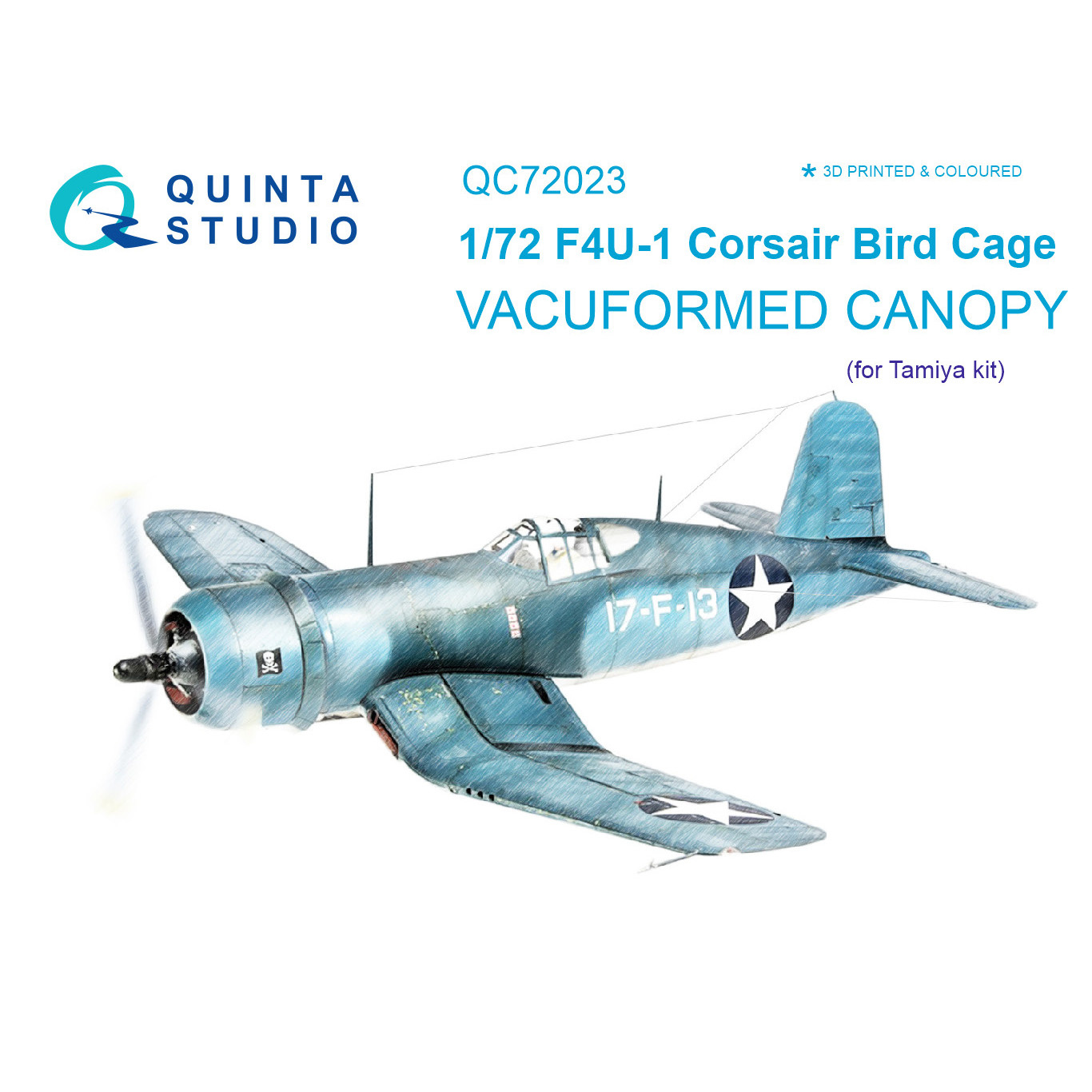 QC72023 Quinta Studio 1/72 Glazing Kit for F4U-1 Corsair (Bird cage) model (for Tamiya model)