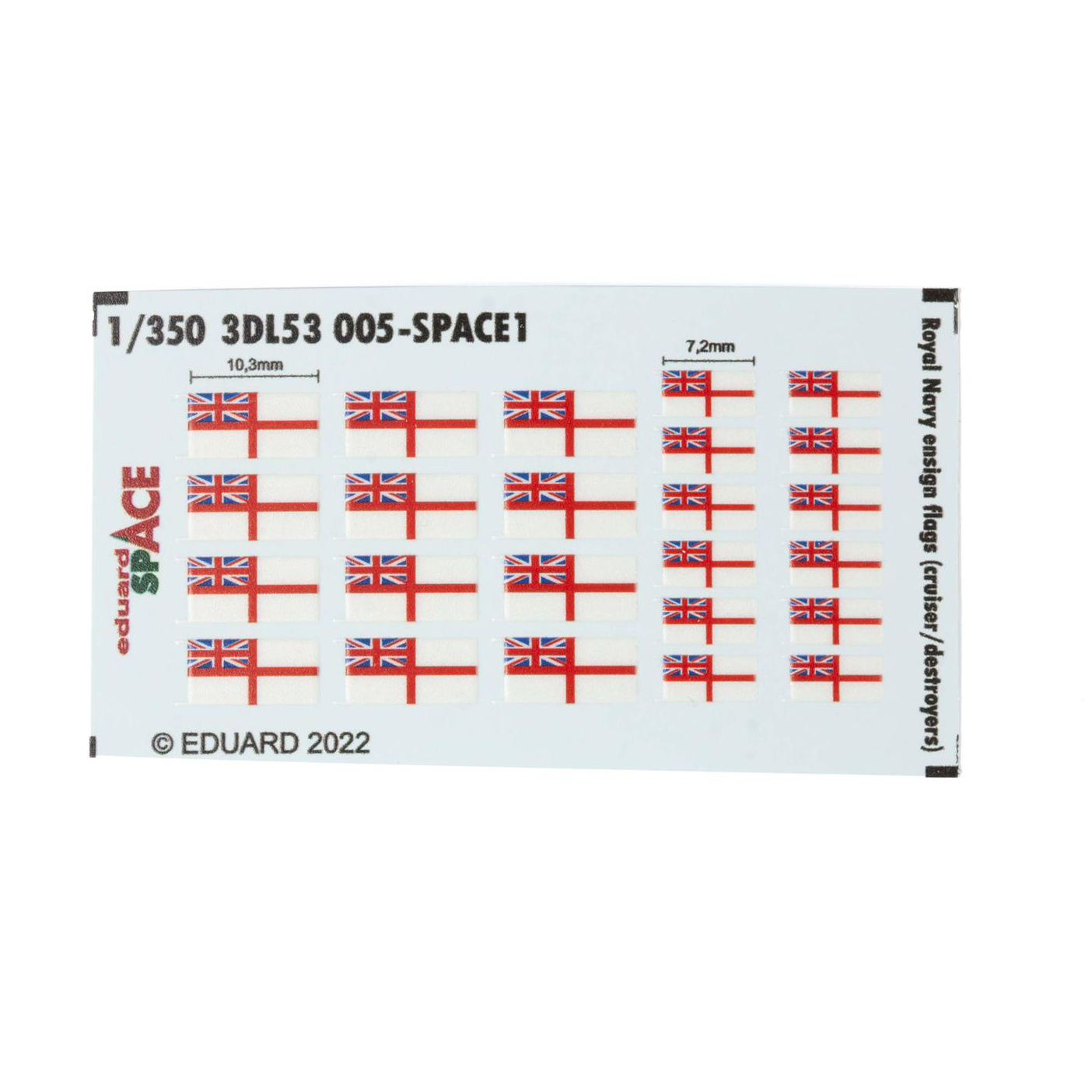 3DL53005 Eduard 1/350 3D Decal Royal Navy National Flags (cruisers/destroyers) SPACE