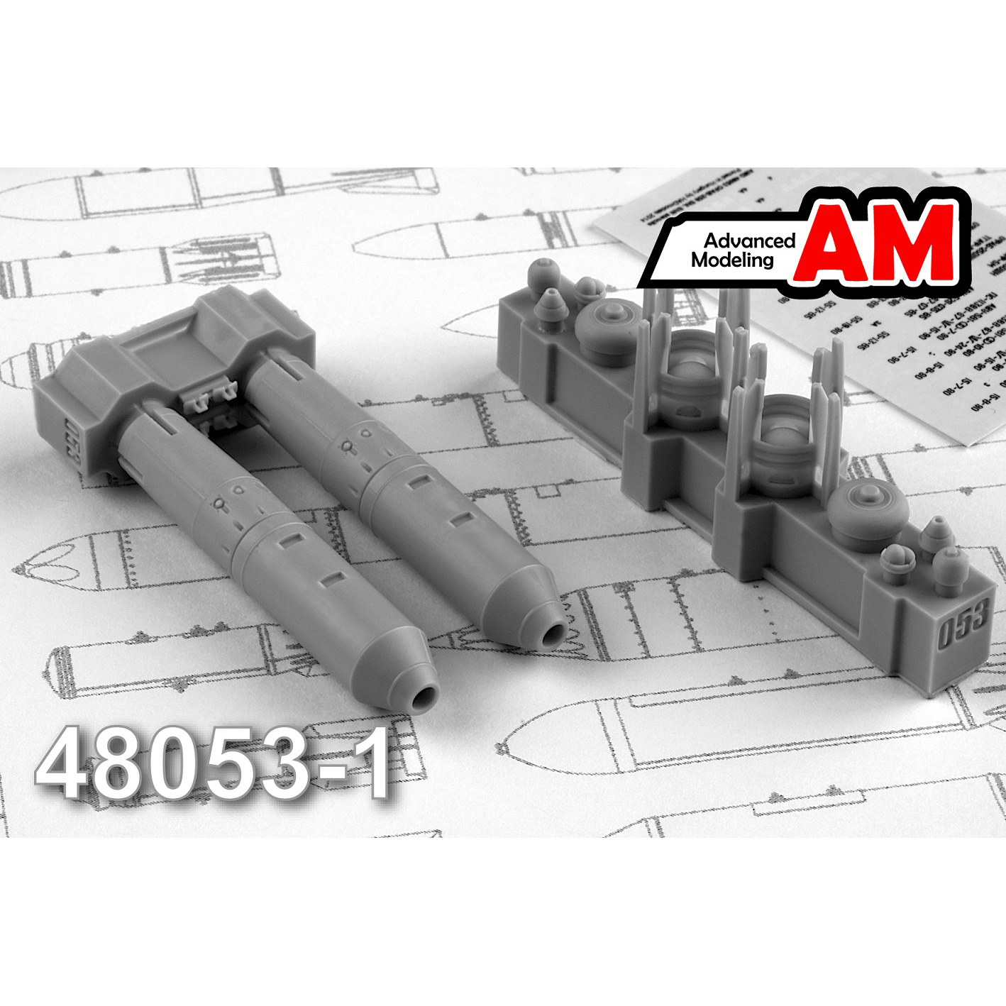 AMC48053-1 Advanced Modeling 1/48 ofab-250SHN high-explosive fragmentation bomb caliber 250 kg (four bombs included)