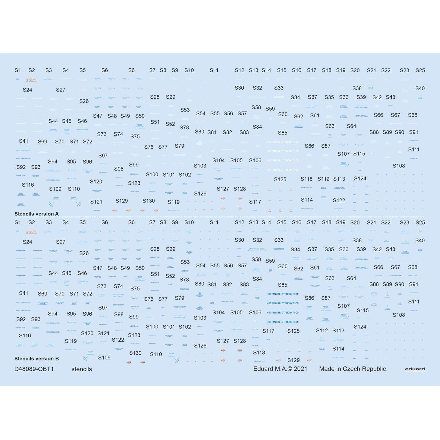 D48089 Eduard 1/48 Decal for С-7, tech. inscriptions