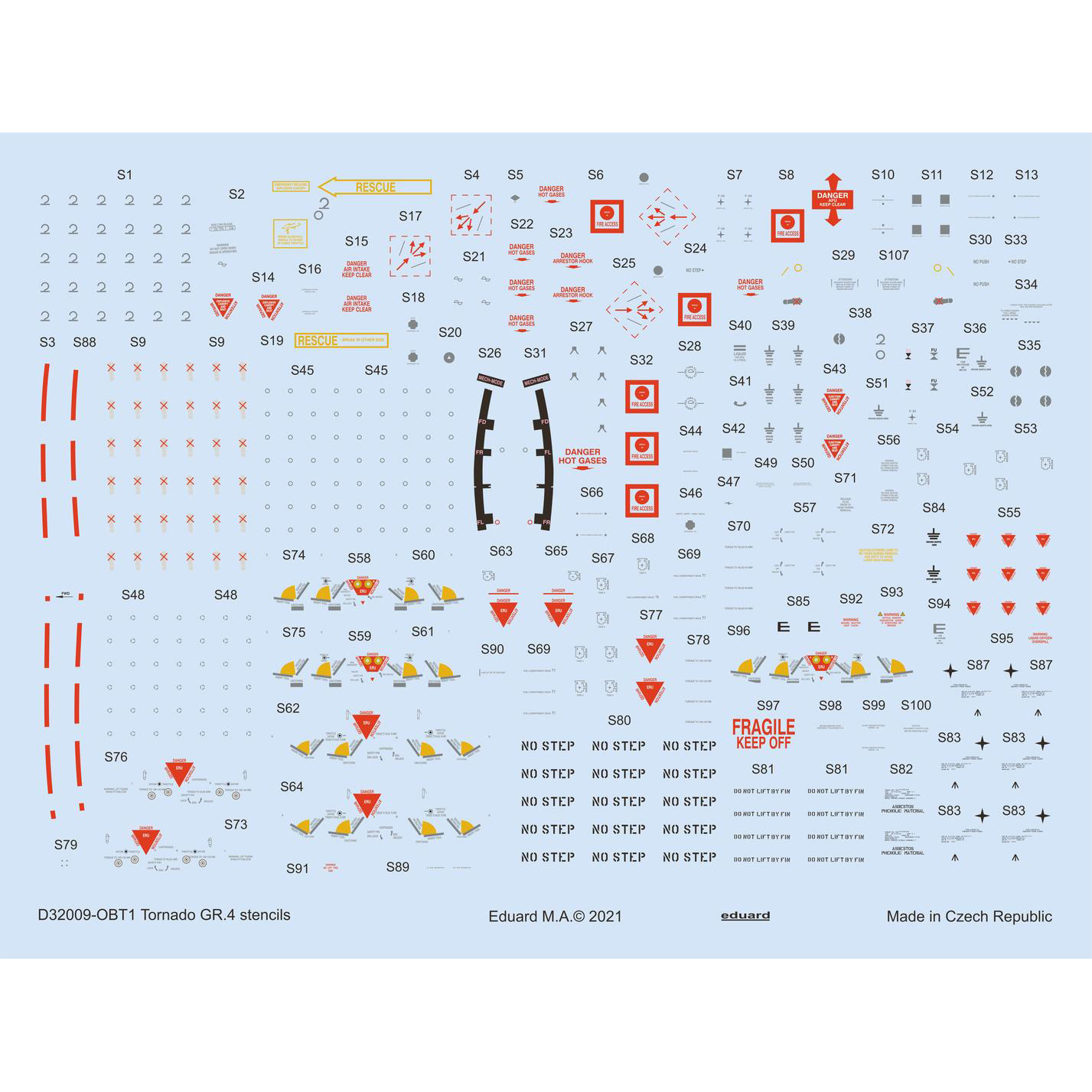 D32009 Eduard 1/32 Decal for Tornado GR.4, tech. inscriptions