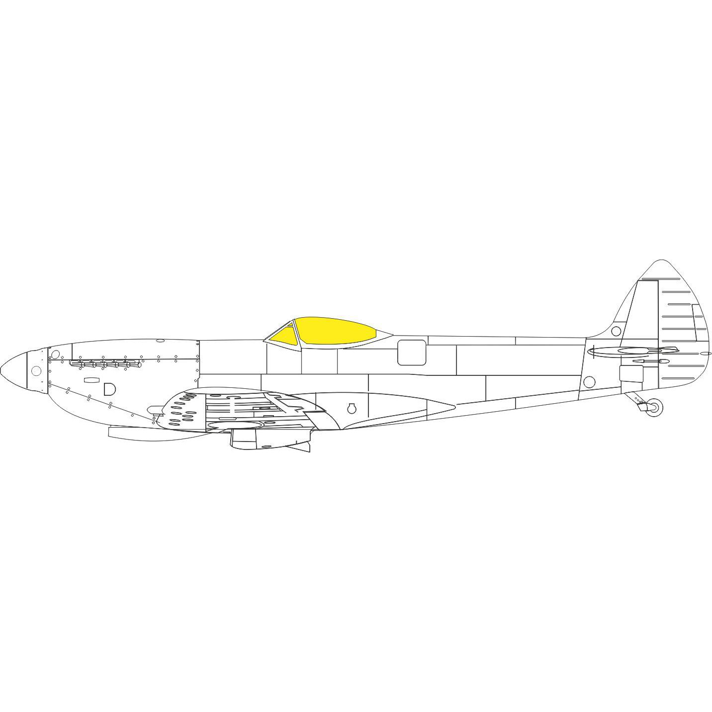 EX808 Eduard 1/48 Paint Mask for Spitfire Mk. XVI TFace