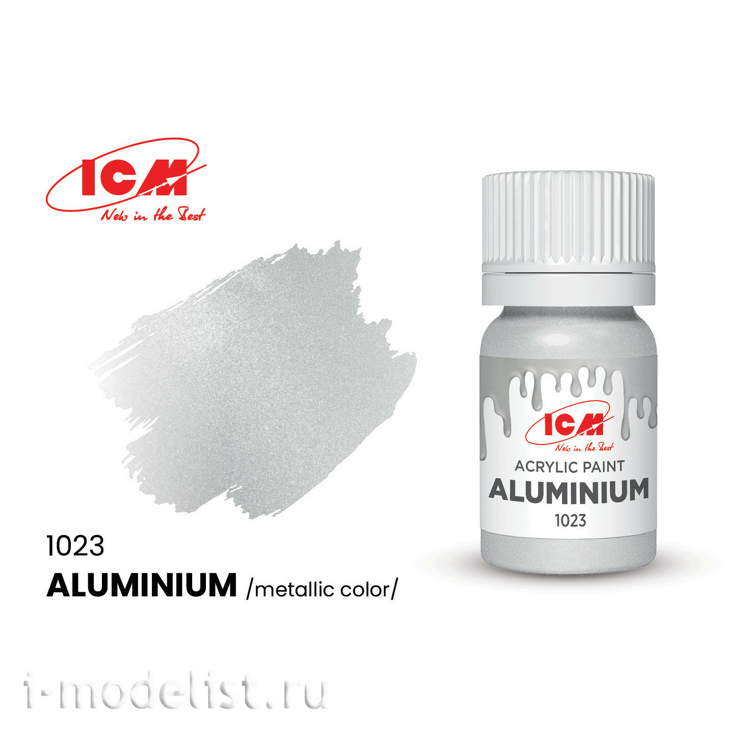 C1023 ICM Paint for creativity, 12 ml, color Aluminum (Aluminum) 