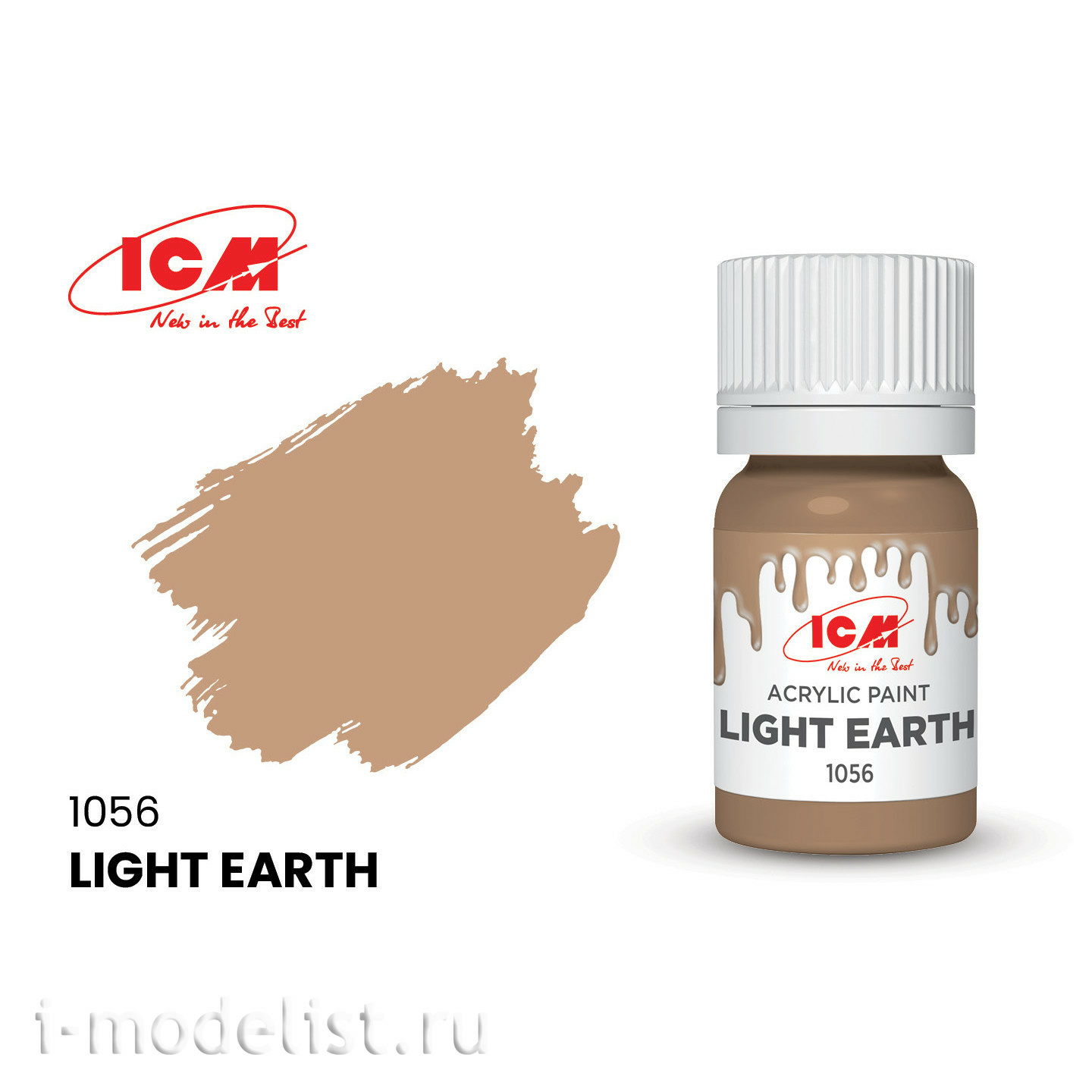 C1056 ICM Paint for creativity, 12 ml, color Light Earth (Light Earth)																