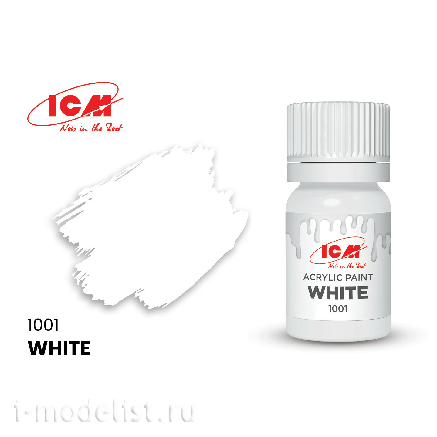 C1001 ICM Paint for creativity, 12 ml, color White (White)		