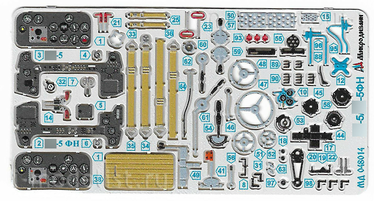 048014 Microdesign 1/48 La-5/La-5FN (Zvezda) color dashboards