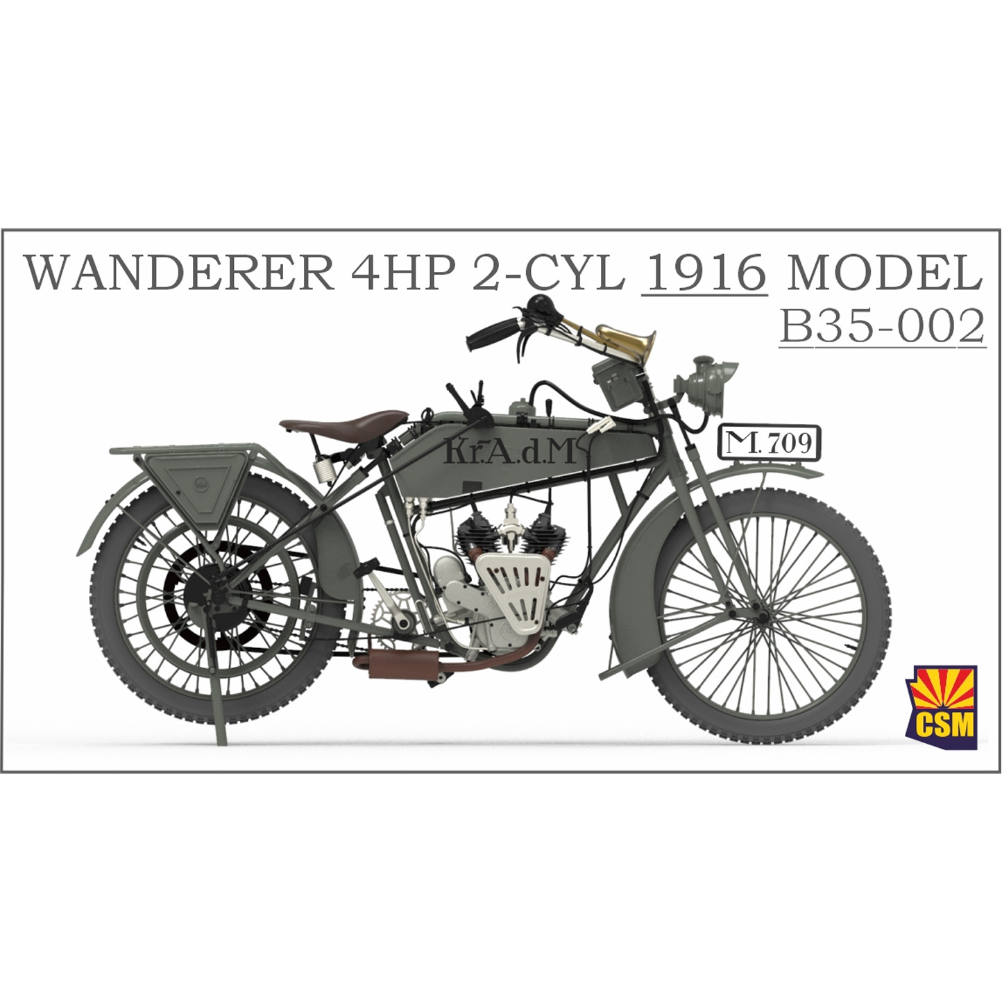 B35-002 Copper State Models 1/35 Мfromоцикл Wanderer 4 PS, 2-цилиндровый (модель 1916 г.)