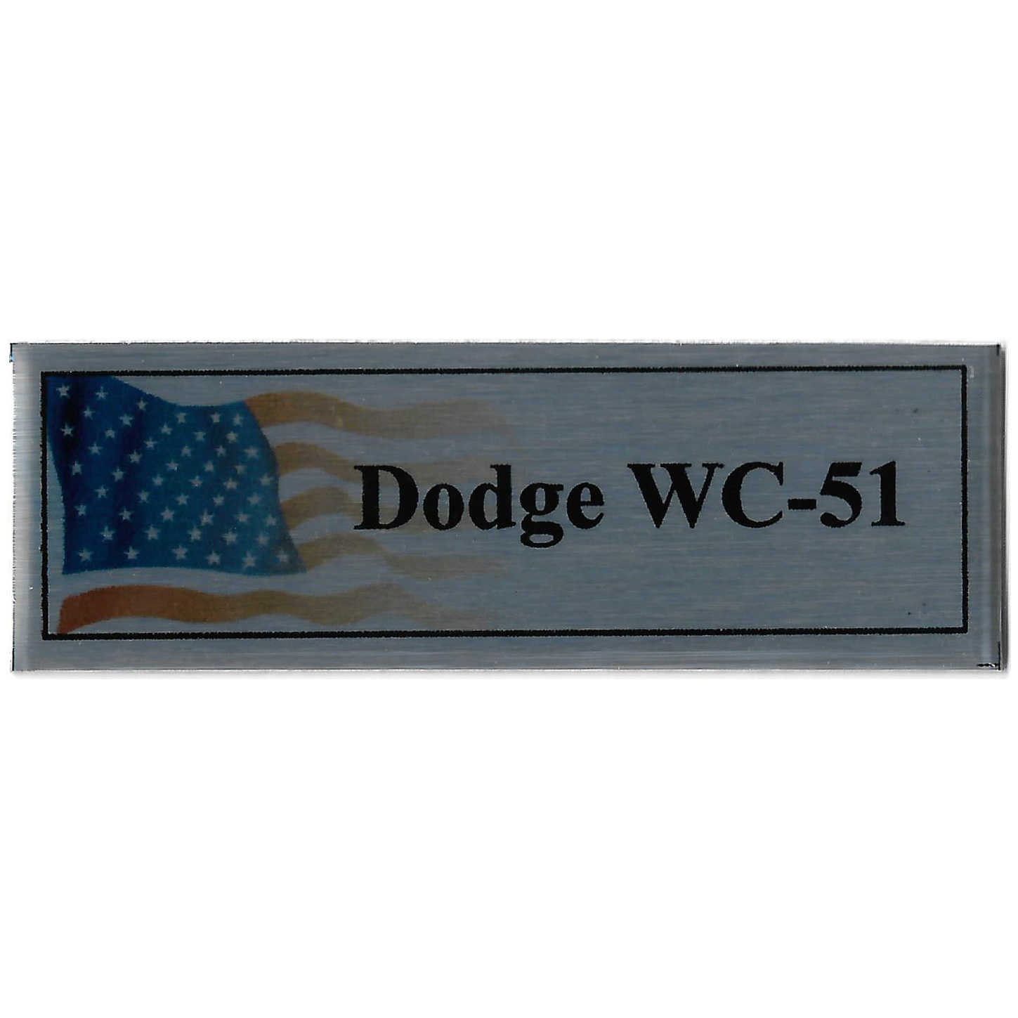T367 Plate Plate for the American Army car Dodge WC-51, 60x20 mm, silver, US flag