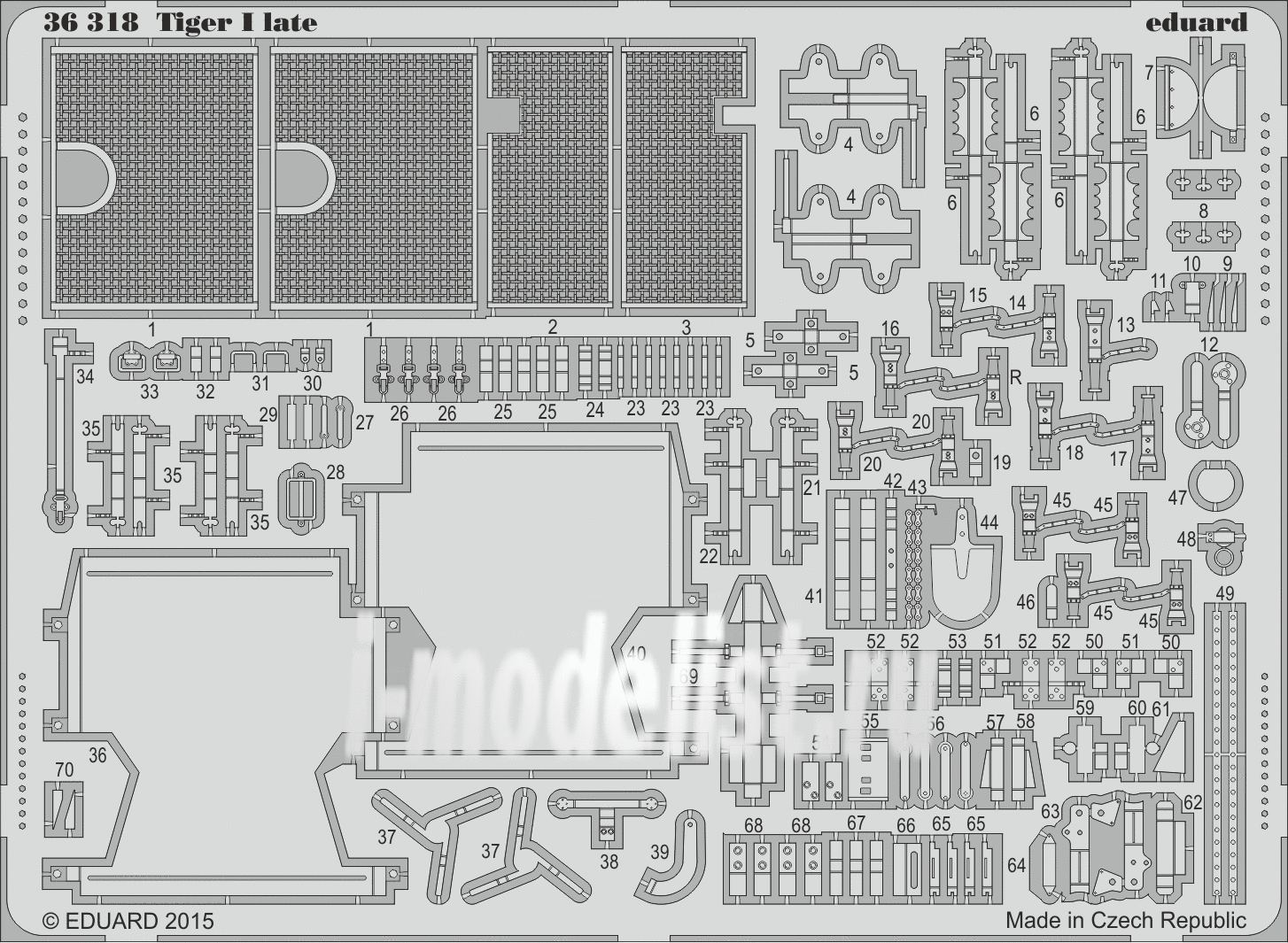 36318 Eduard 1/35 photo etched parts for Tiger I late version