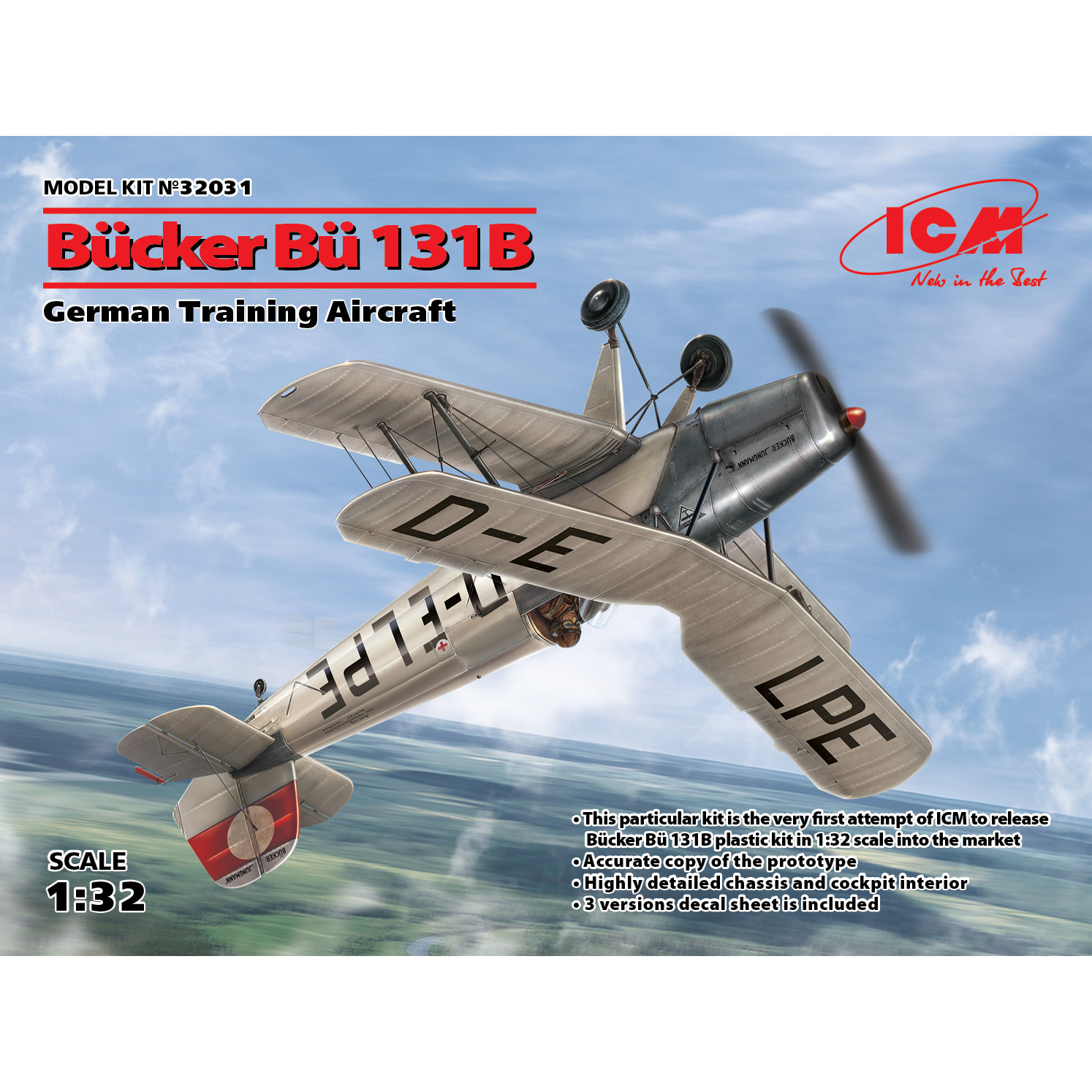 32031 ICM 1/32 Bücker Bü 131B, German Training Aircraft