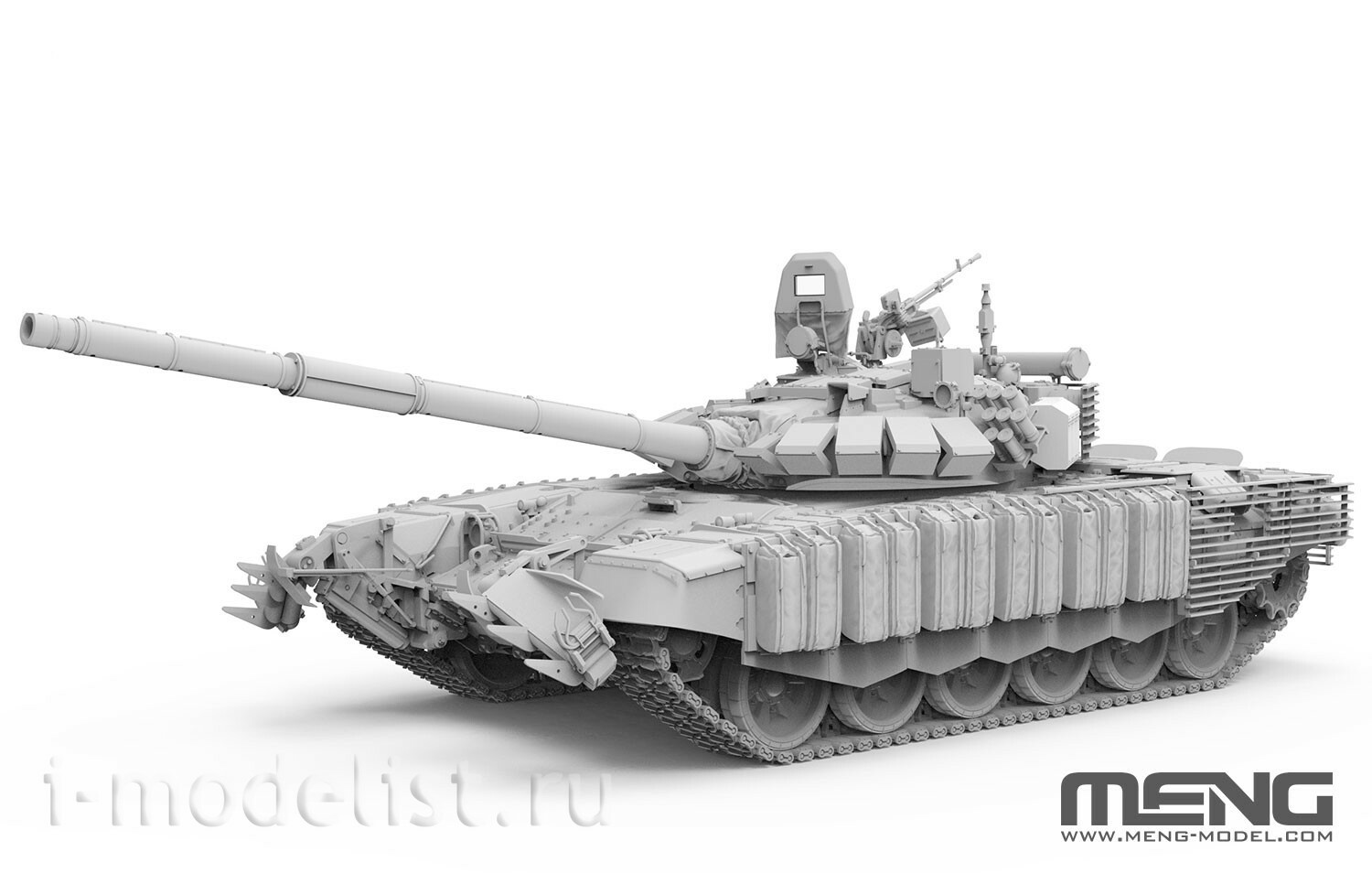 TS-053 Meng 1/35 Российский основной боевой танк семьдесят второй Б3М с тралом KMT-8