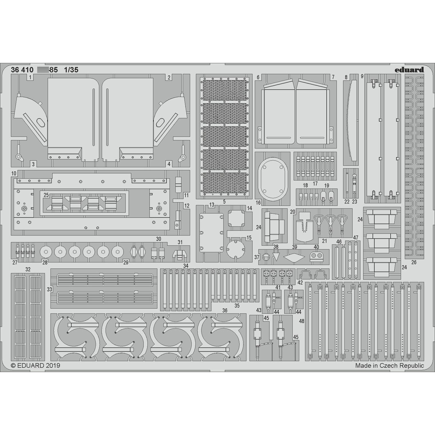 36410 Eduard photo etched parts for 1/35 su-85